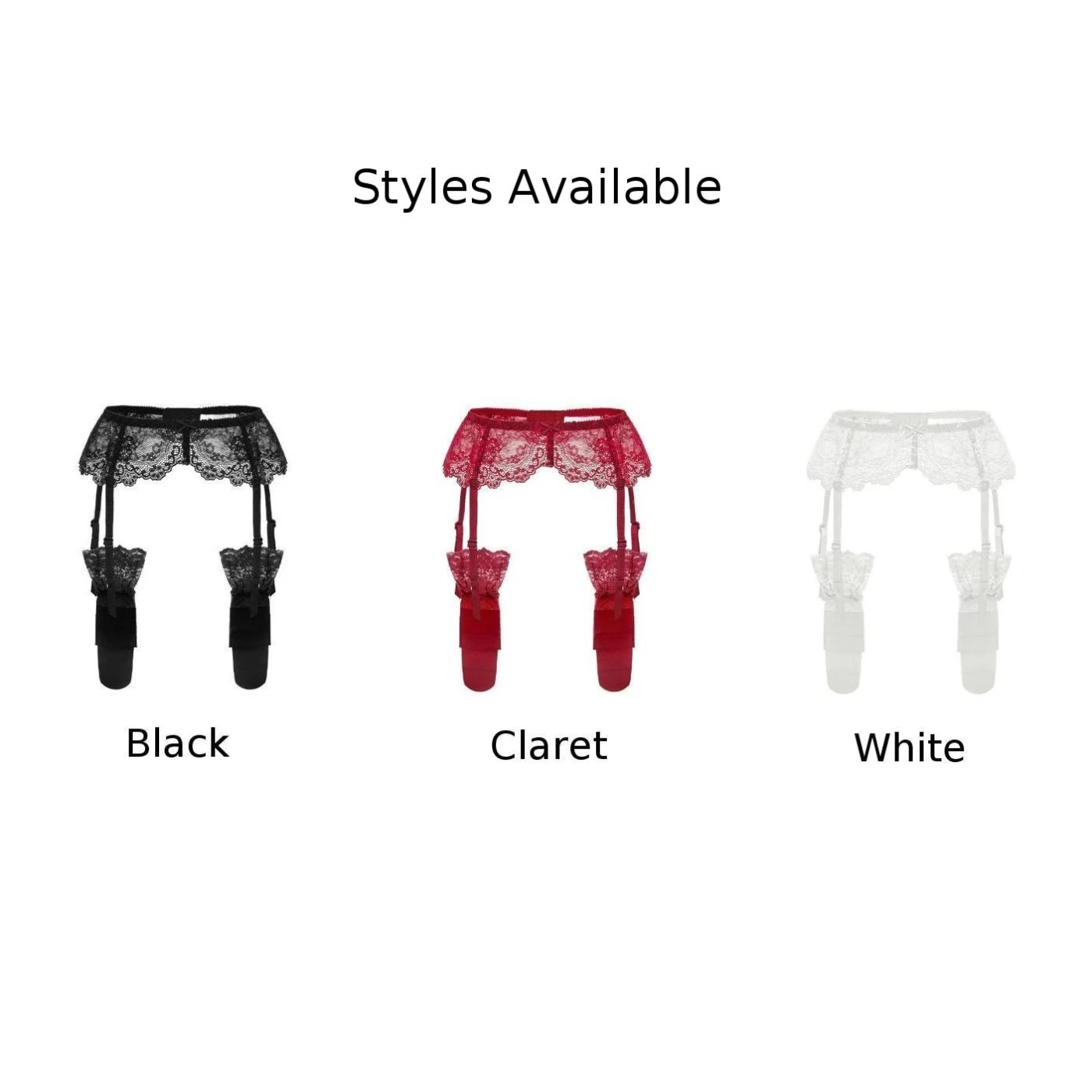 Men's Sexy Long Tube Lace Suspender Belt Stockings Underpants Garter Black/White/Claret Color Transparent Thigh Men Stockings