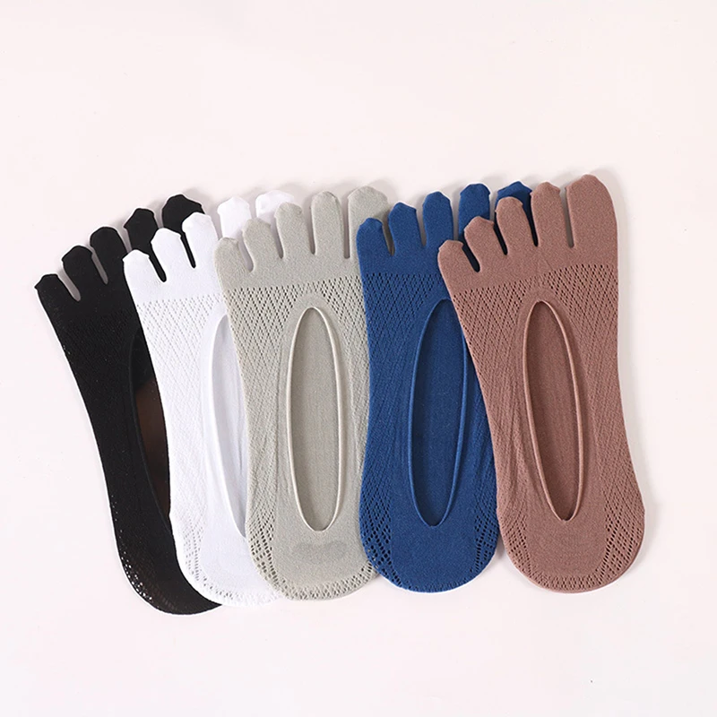 Sommer Slipper Kappe Socken Mesh Hohl Keine Show Socken Schweiß absorbieren Boot Socke Knöchel Kurze Socken Atmungsaktiv Fünf Finger socken – Detail 1