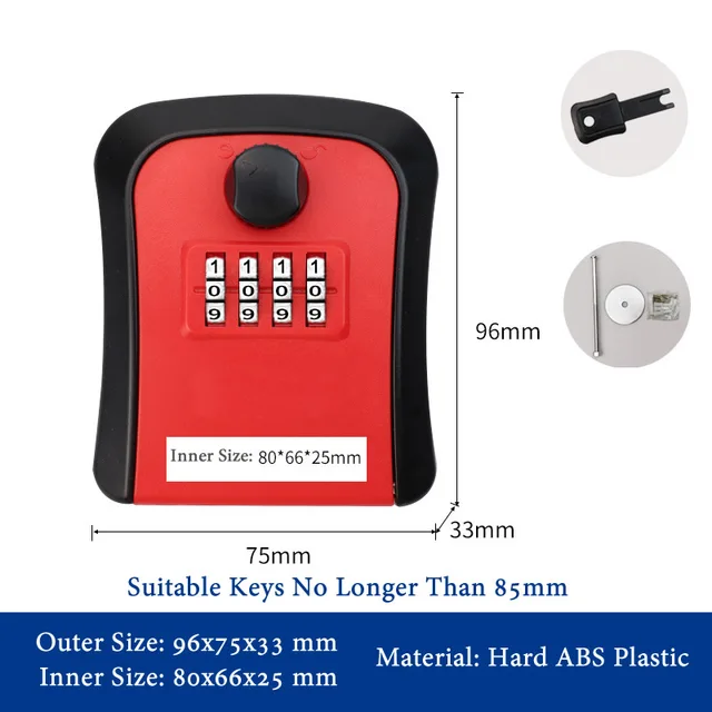 Plastic Key Safe Box Combination Lock Spare Keys Stash Box Keys Secret Hidden Storage Box Organizer For Home Office Apartment 2
