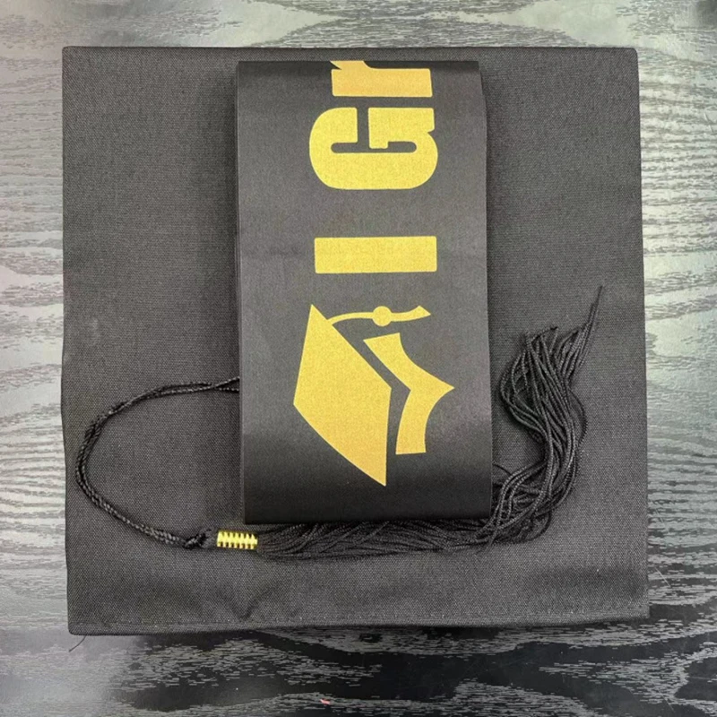 2025 Graduated Satin Sash Black Bachelor Caps with Tassel for Graduation Party Decoration Photo Props University Master Hat Gift