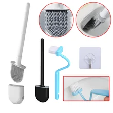 Brosse de toilette à poils souples en Silicone, tête de brosse Flexible, outils de nettoyage, accessoires de salle de bains, séchage rapide