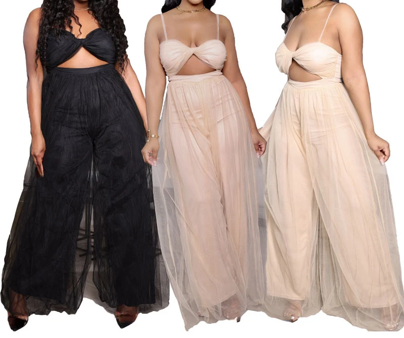 Summer Fashion New Women's Clothing Mesh Stitching Tube Top Hollow Out Navel Suspenders Sexy Jumpsuit Women Lady Party Rompers pure color triangle lace scarf women evening dresses shawls hollow mesh bridal bridesmaid wedding party shawl lady cape wraps