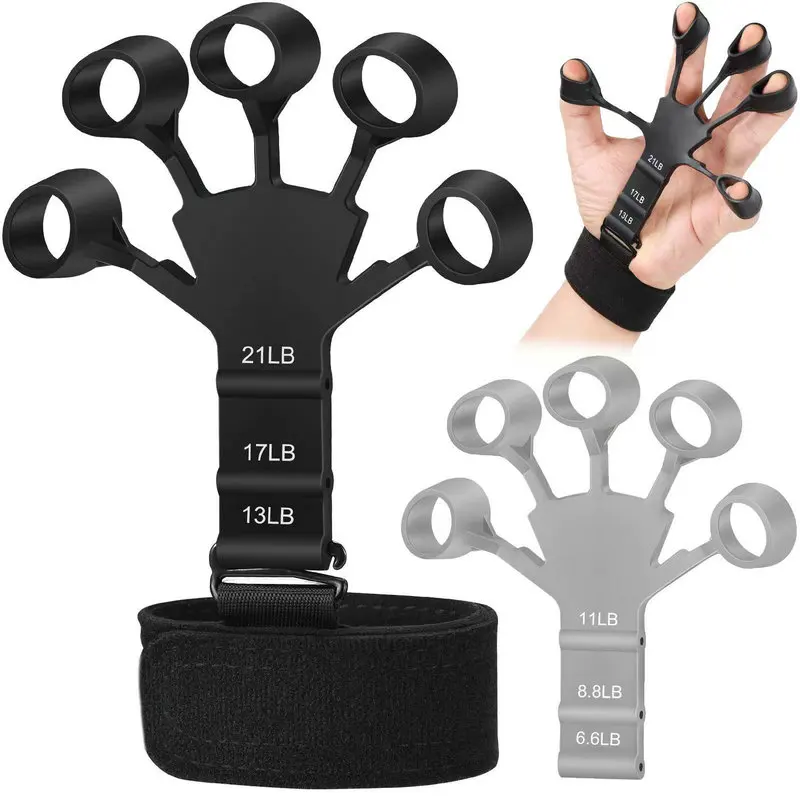 Hand Grip Strengthener 1pcs Silicone Gripster Hand Grip Finger Power Strengthener Stretcher Trainer Gym Fitness Exercise Hand Rehabilitation Accessorie