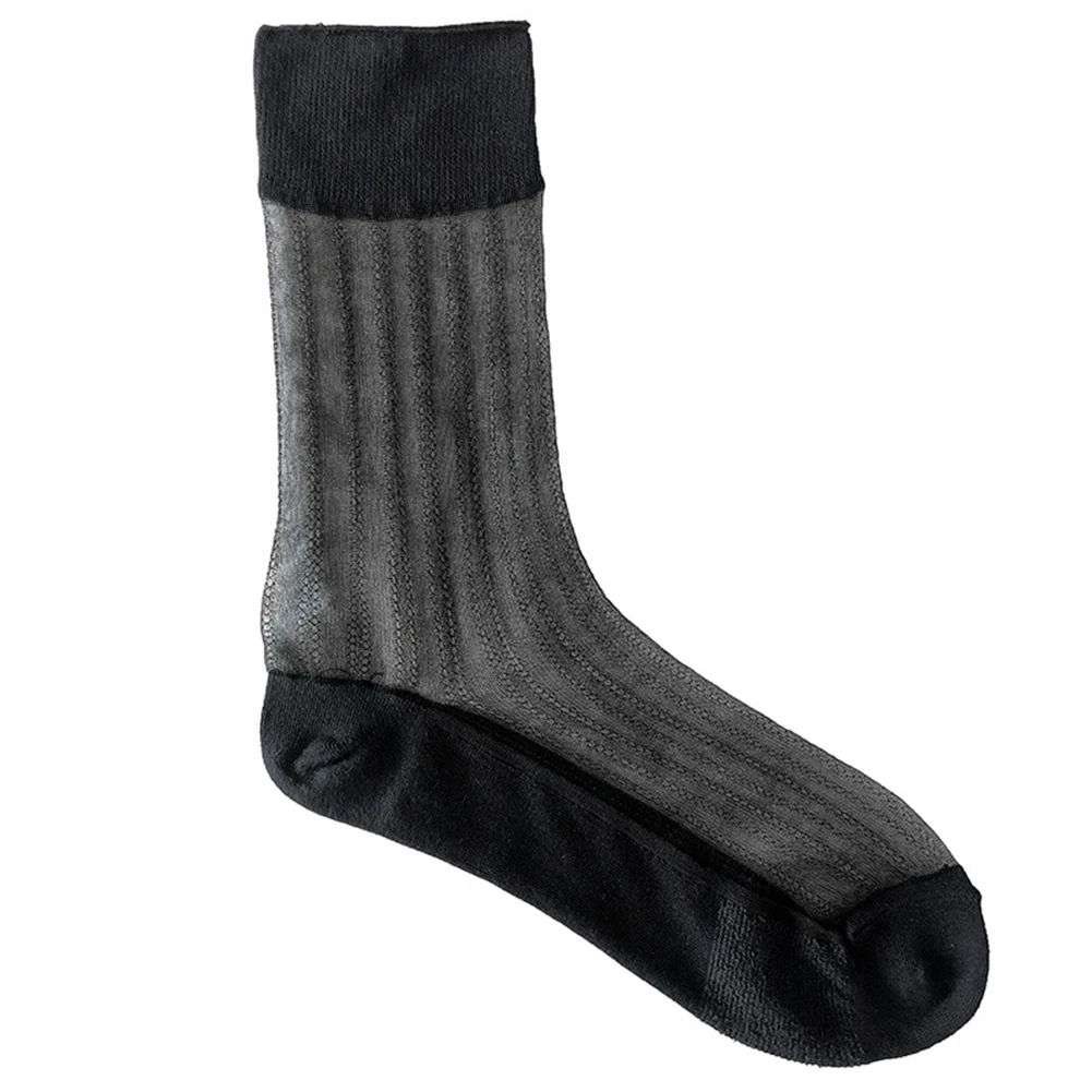 

Mens Thin Sheer Silk Evening Transparent Dress Business Thin Breathable Socks