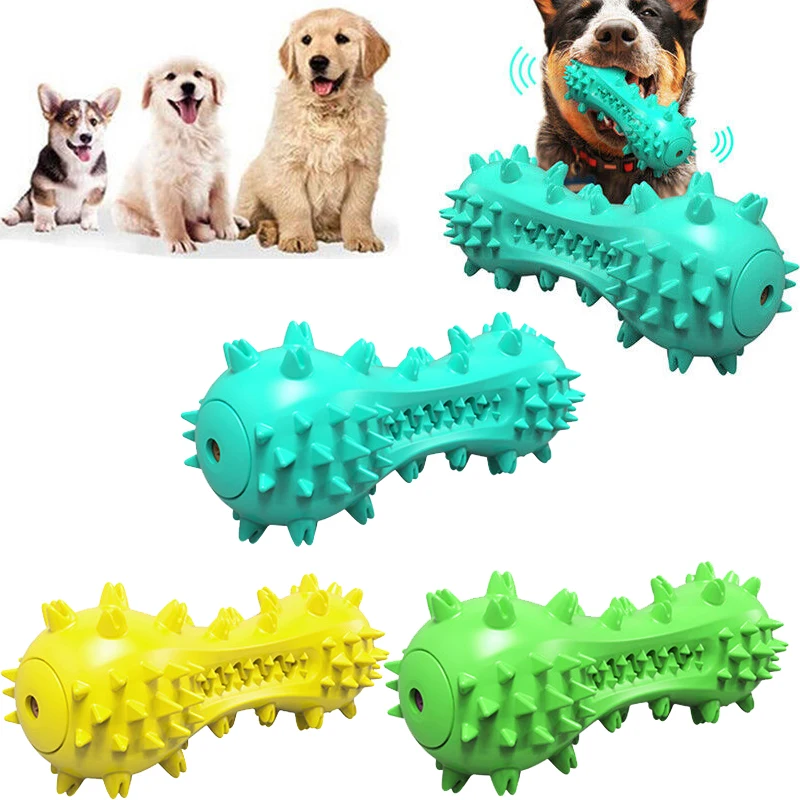 

Pet Dog Chew Toys Rubber Bone Shape Toy Aggressive Chewers Dog Toothbrush Doggy Puppy Dental Care For Dog Pet Toothbrushes