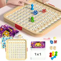Multiplication Board Game Math Wooden Montessori Toys Kids Learning Educational Table With Flash Cards Counting Teaching Aids 1