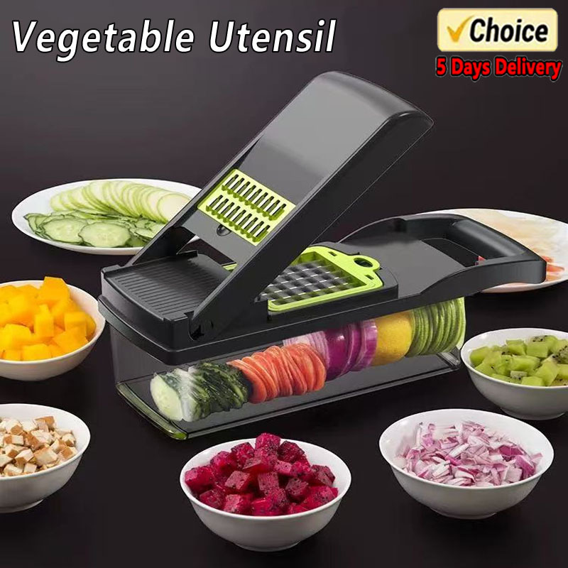 Hot 14/16 in 1 Multifunctional Vegetable Chopper Slicer Shredder with Basket Fruit Slicer Potato Shredder Carrot Grind Gadgets