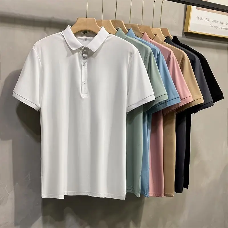 

Hip Hop American Street Personality Solid Lapel Neck Polo-shirt for Men Trendys Hip Hop Loose Casual Polo Shirts Top Y2k Q54