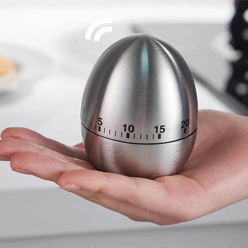 Minuterie De Cuisine Mécanique 60 Minutes – Acier Inoxydable, Sans Pile, Alarme Sonore, Pour œufs, Cuisson, Sport Minuterie Pour Cuisson Sport