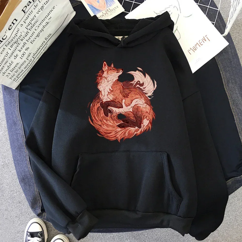 thumbnail image 1 of Sudadera con capucha de zorro ukiyo-e para amantes, sudaderas con capucha de Manga japonesa, sudaderas de lana, ropa de calle linda, ropa Hipster para hombres, otoño, 1 of 4