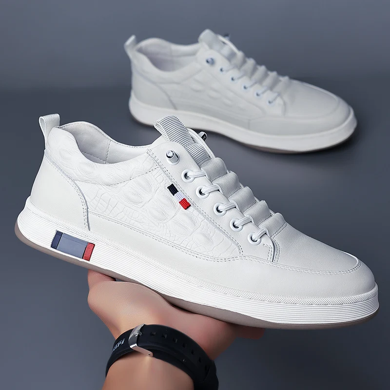 Herren Leder Sneaker, Vulkanisierte Freizeitschuhe Zum Laufen_voghion.com