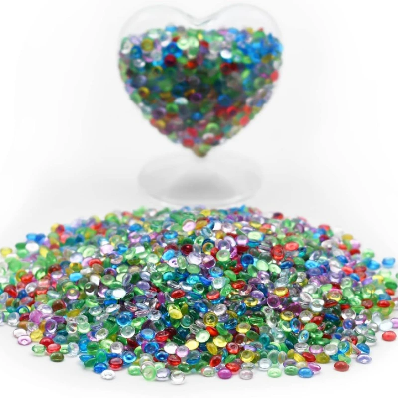 Clear Mini Acrylic Flatback Beads 1 Lb Flat Acrylic Marbles for Vase Filler Mini Fairy Garden Decor Wedding Party