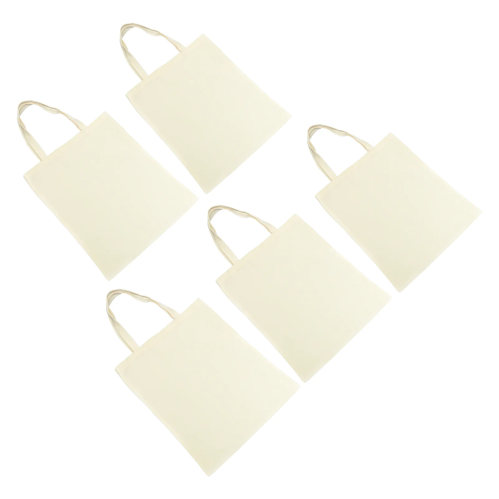 

5pcs Canvas Shoulder Bag Blank Women Shopping Bag Large Utility Tote Grocery Bag