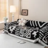 Boho Jacquard Chenille Sofa Towel with Tassels Double-side, for Living Room Camping Picnic Large Blanket Leisure Relax Beach 1