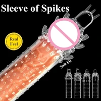 Penis Abdeckungen Extender männer Wolf Zähne Kondome Kristall Penis Hülse Kondome Cock Ring Erwachsene Sex Spielzeug Für Erwachsene Sex männlichen Dauerhafte 4