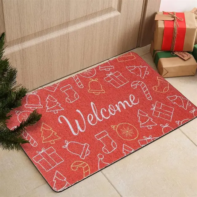 Üdvözöljük A Karácsonyi Ajtó Nem Csúnya Ház Szőnyege Megvastagodott, Abszorbens Mosható Padlószőnyeg Bejárat Szőnyeg Elülső - Image 5