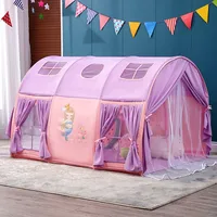 Large Kids Play House Tent With Window Portable Children Bed Tent For Boys Girls Indoor Play Game House Castle 2