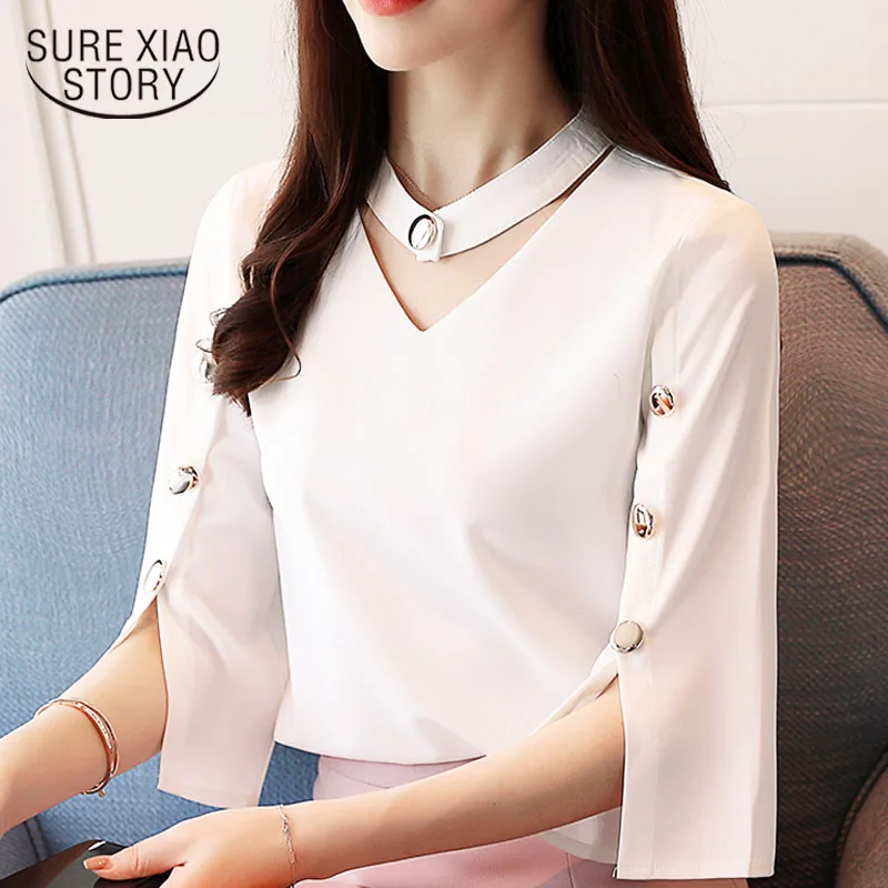 Women Blouse 2021 Ladies Tops Chiffon 