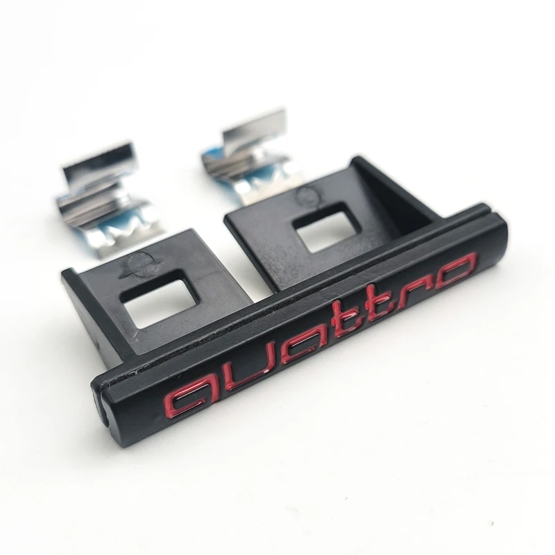 3d ABS Chrome Logo Quattro Emblem  Car Front Grille Badge For Audi A1 A2 A3 A4 A5 A6 A7 A8 Q2 Q3 Q7 Q5 Quatteo Badge Accessories