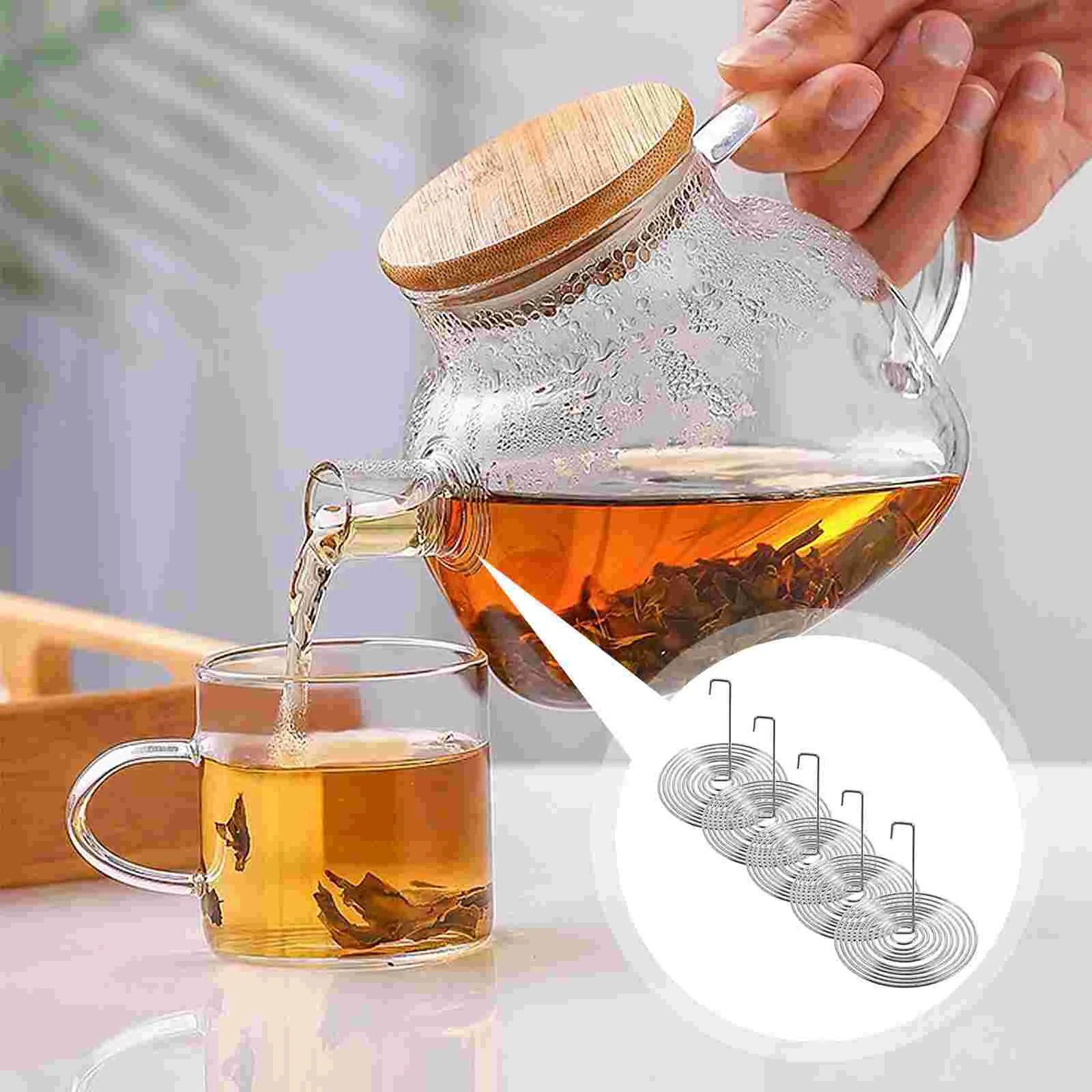 20 Pcs Stainless Steel Tea Strainer Metal Teapot Nozzle Filter Tea Pot Spout Strainer Brew Infuser Kitchen Dining Bar Home