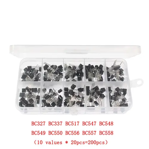50-900PCS Transistors kit NPN PNP S8050 S8550 S9012 2N3904 2N3906 C1815 A1015 MJE13001 BC327 BC337 BC517 BC547 BC548 BC549 BC558 - Image 19