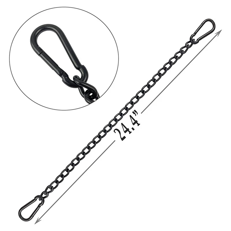 2X Steel Hanging Chair Chain With 2 Carabiners, Heavy Duty Porch Swing Hammock Chain Kit,For Hammock Swings(66Cm) 5