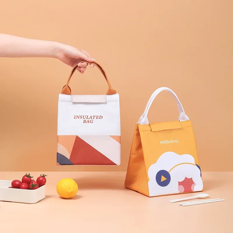 Kawaii Thermal Lunch Tote Bag Women Children's School Thermal Insulated Lunch Box Tote Food Small Cooler Bag Pouch