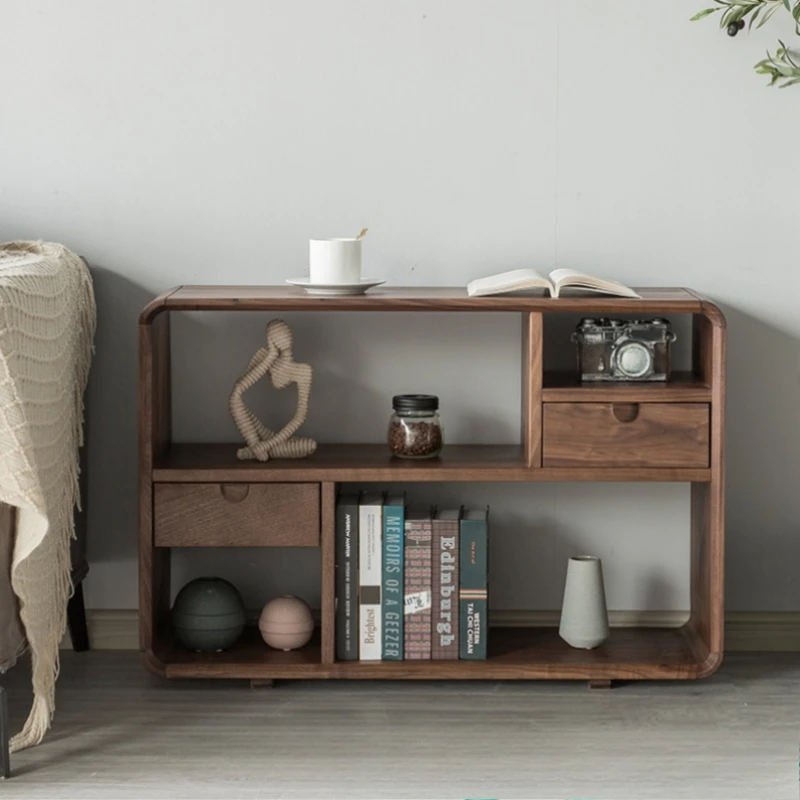 Living room sofa side cabinet multi-functional storage locker simple modern shelf creative solid wood small side table
