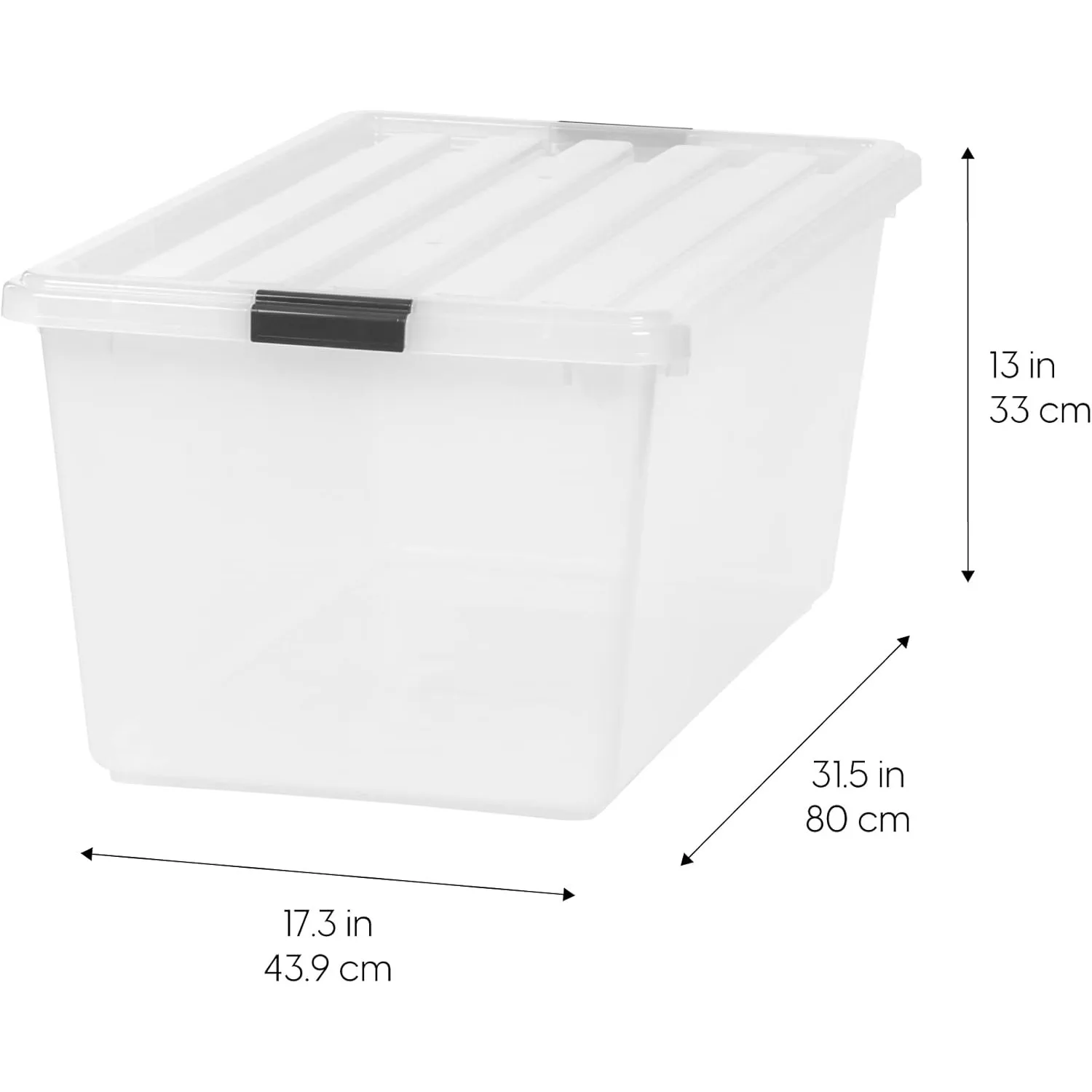 Latches - 4 Pack - BPA-Free, See-Through Organizing Solution, Durable Nestable Stackable Containers, Secure Pull Handle - Clear 2