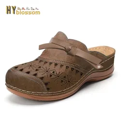 Summer Women's Slippers Vintage Roman Woman Shoes Casual Wedge Platform Sandals Hollow Comfort Beach Shoe Female Slippers Women