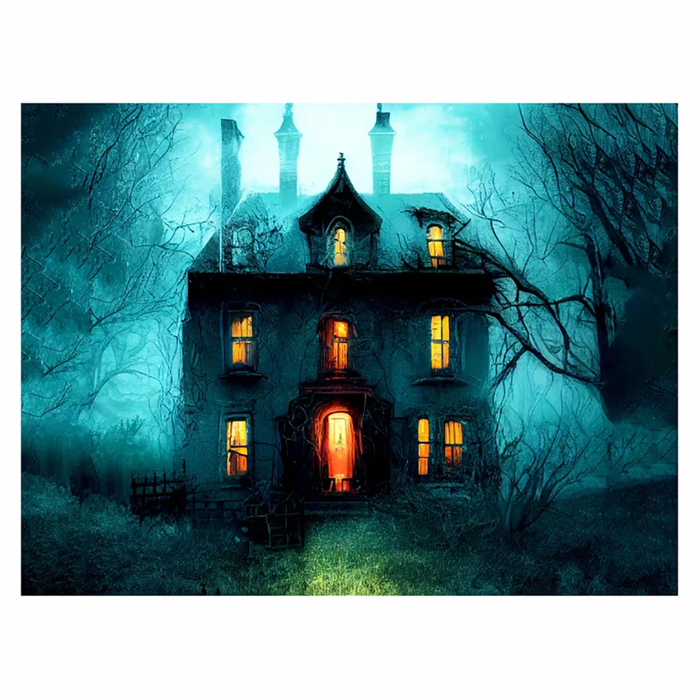 

Алмазная живопись «сделай сам» LZAIQIZG, живопись с привидениями на Хэллоуин, искусственный пейзаж, вышивка крестиком, украшение ручной работы для дома