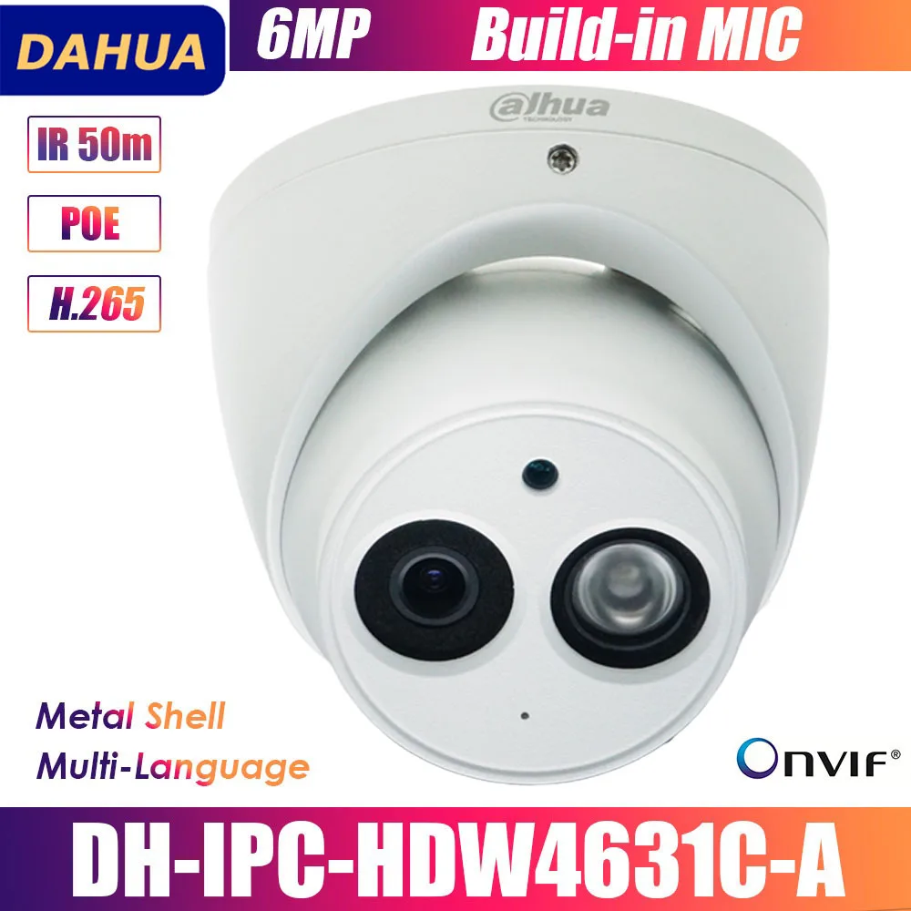 Dahua Meertalige Versie IPC-HDW4631C-A 6MP Netwerk IP Camera POE