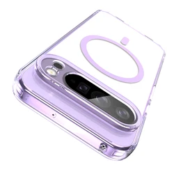 Enhanced Magnetic Clear Case with Camera Protection and Anti - Yellowing Technology for Magsafe Wireless Charging (PURPLE)