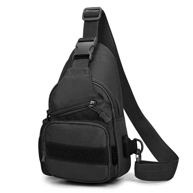 Tactical Sling Bag Military Assault Camouflage USB Shoulder Bag Hunting Outdoor Sports Utility Camping Hiking Backpack