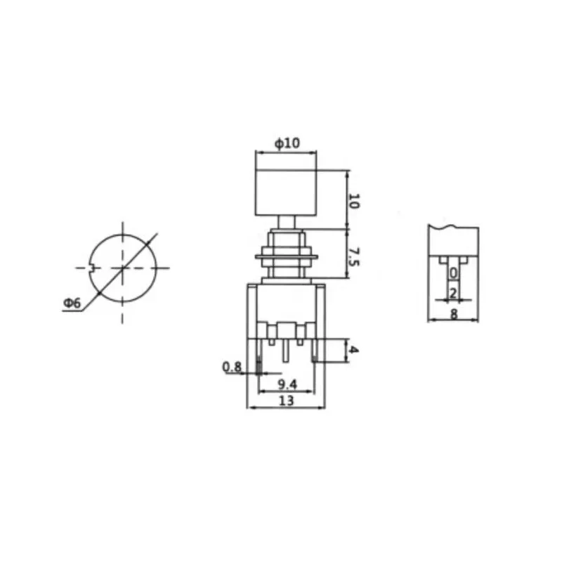 6MM 3Pin C-NO-NC DS-612 Mini Momentary Automatic Return Push Button Switch ON-(ON) 2A250VAC/5A120VAC 5/20/100PCS push button switch