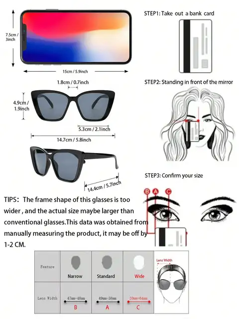 1/2PCS Fashion Y2K Cat Eye Plastic Frame Women Sunglasses For Men Daily Life Shades Eyewear Accessories. 6