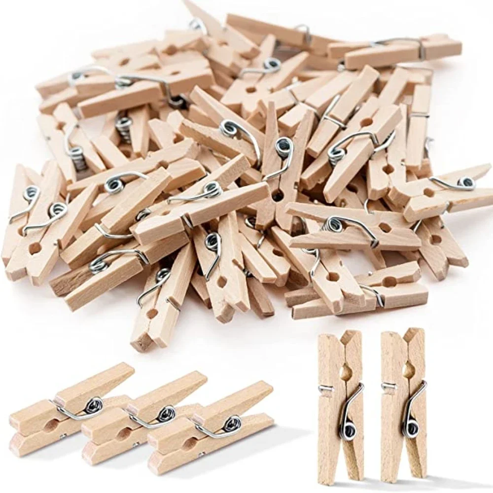 Clothes Pegs Beach Towel Clips Laundry Tongs Spring 10/20/50/100 Pcs Decorative Wood Pins Pin Hanging towel hanging clips