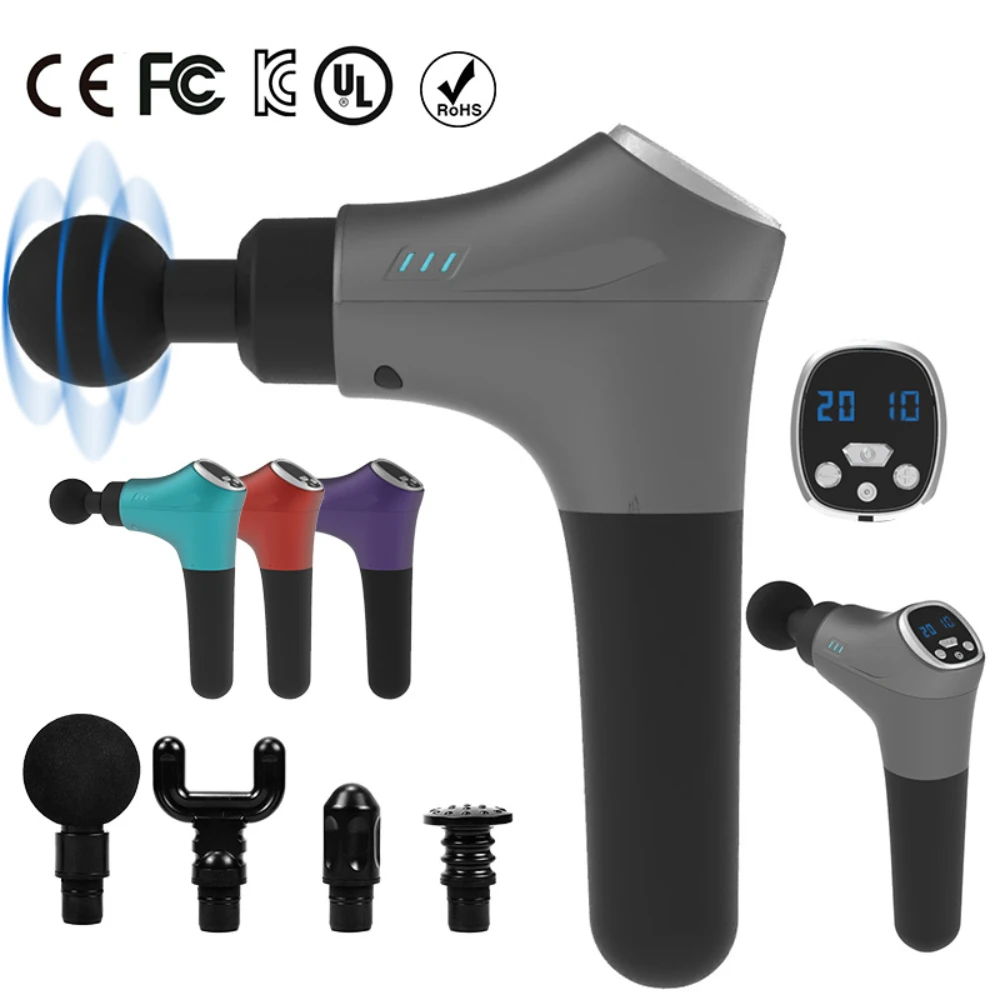 

Handheld Lcd Electric Fascial Gun Deep Tissue Percussion Muscle Relax Booster Portable Powerful Mini Massage Gun PM22