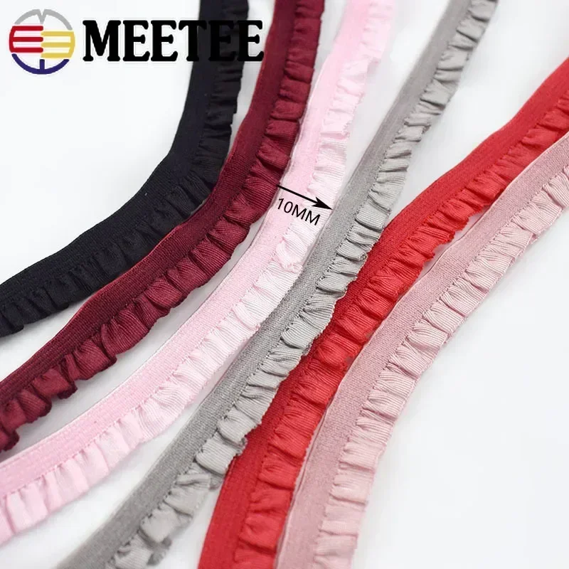 Stretch Lace Trim Ribbon - Ruffled Elastic Band for Sewing and DIY Accessories