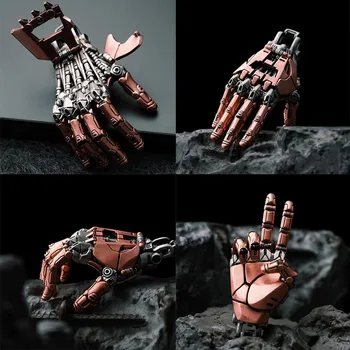 Nuova Mano Robotica da 5 cm Rosa da Collezione, Mano Bionica Meccanica con Catena, Articolazioni Mobili delle Dita, Ciondolo Decorativo da Esposizione