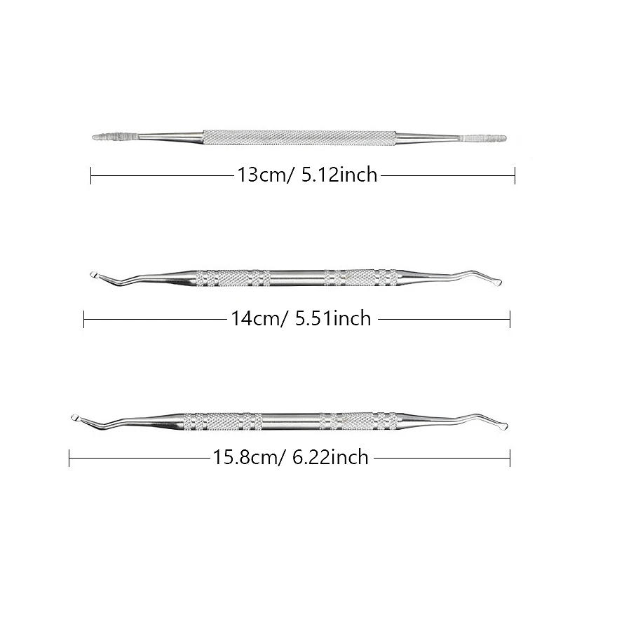 3Pcs Ingrown Toenail Correction Tool Set, Stainless Steel Double-Ended Nail Files, Paronychia Care, Foot Cleaning Tools 6