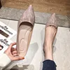 Fashionable Champagne Flat Shoes Spring 2022 New Bridal Wedding Shoes Pointed Maiden Bridesmaid Large Casual Women's Shoes 3