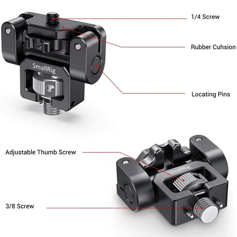 SmallRig Monitor Support Compatible with 1/4"-20 & ARRI 3/8''-16 Screws Swivel a