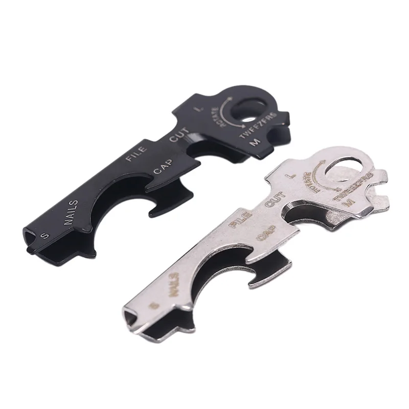 

8 in 1 Multitools Stainless Steel Keychain Outdoor Survival Tool Gear Gadget