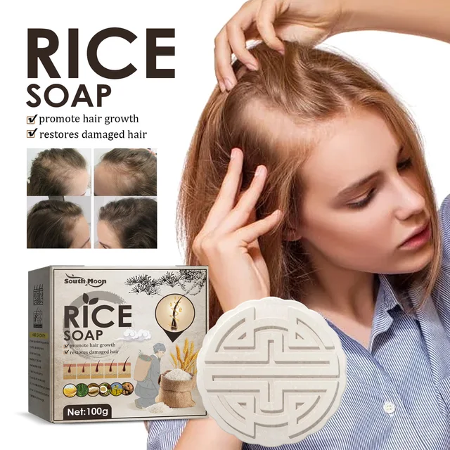 Rice Water Shampoo Bar Natural Soap For Split Dry Damaged  4