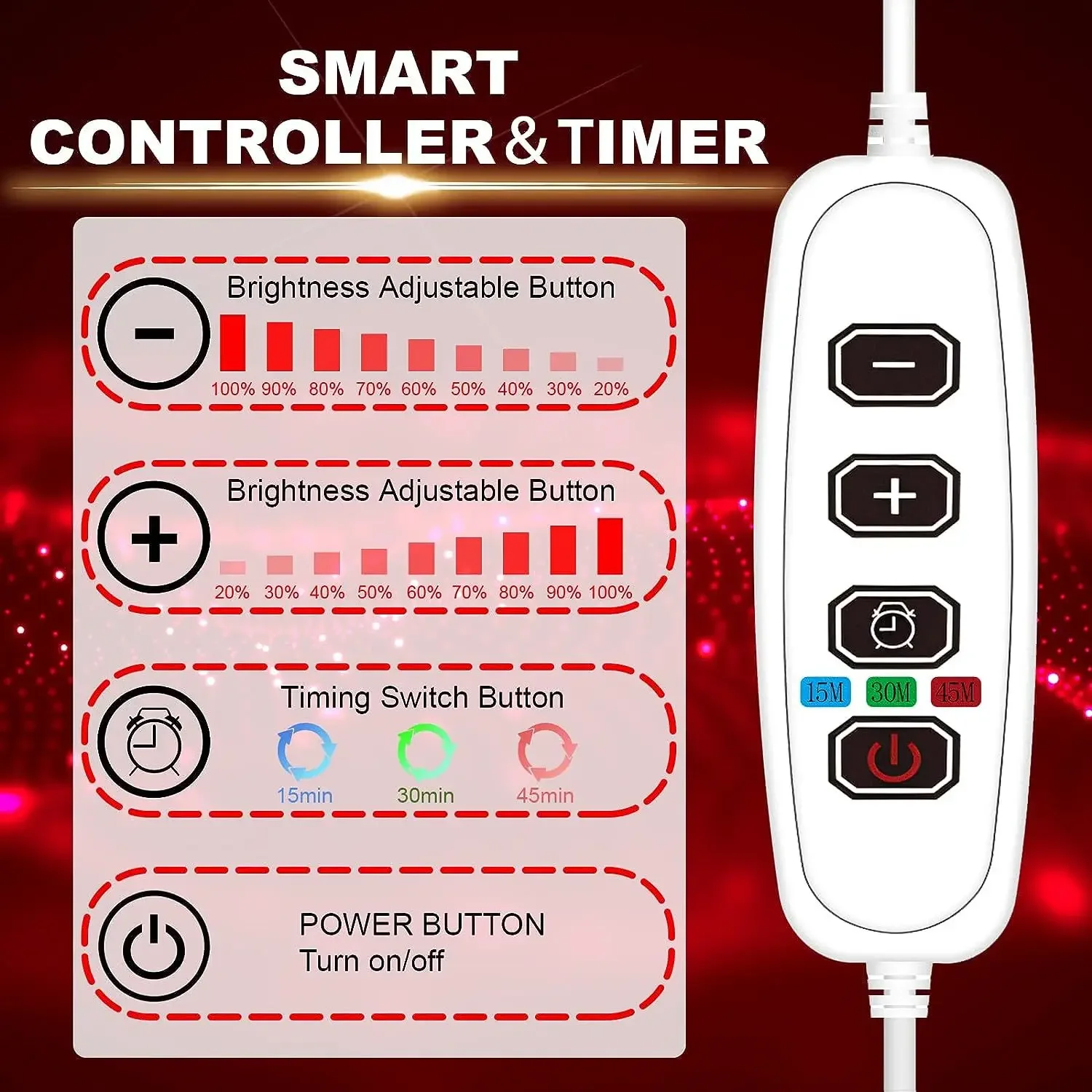 Telescopic Therapy Device with Wire Control and Far-Infrared Therapy Lamp, Whitening, Softening, Firming, Wrinkle, Skincare