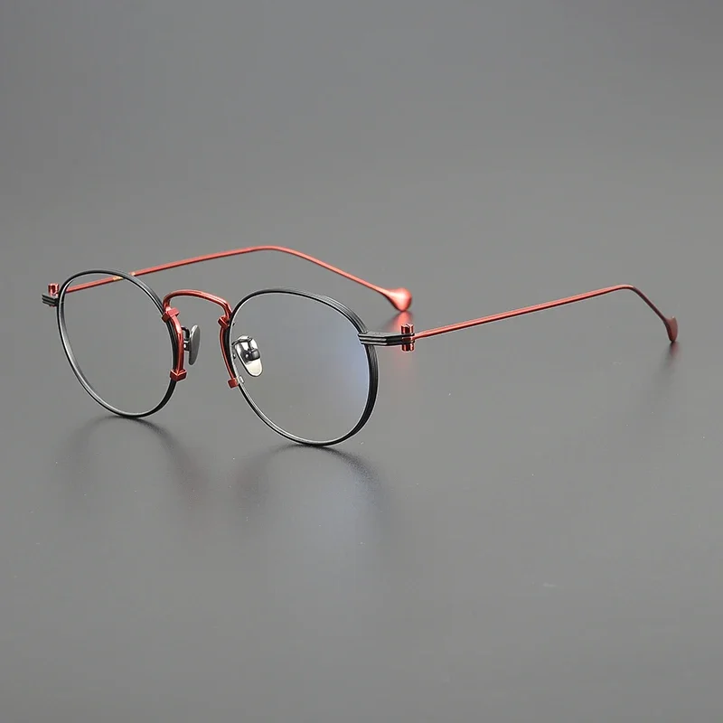 

Pure Titanium Fashionable Eyeglass frame for Men Designer brand Handmade Circular Optical Reading Women's Prescription Glasses
