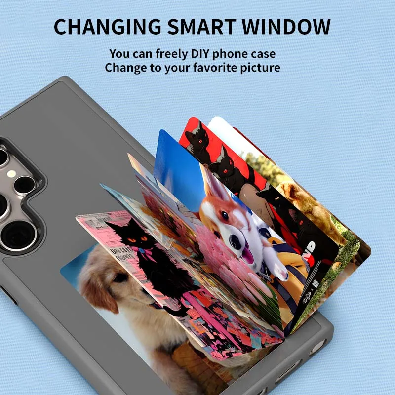 Next-Gen DIY AI Smart Multi-Color Ink Screen Projection Phone Case - High-End Frosted Finish with NFC