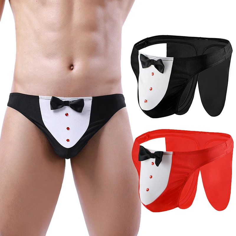 

2PCS/Lots Sexy Lingerie Men Underwear Jock Strap Low Waist Bugle Pouch Gay Panties Thong G-string Open Butt T-back Thongs Tanga