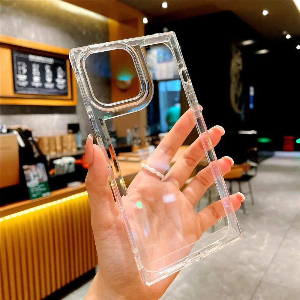 thumbnail image 1 of Para iPhone 14 Pro Max Funda de lujo ultrafina transparente armadura a prueba de golpes cubierta trasera para iPhone 16 15 Pro Max 13 12 11 XR XS 7Plus, 1 of 4